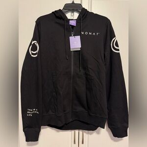 MONAT BLACK HOODIE FULL-ZIP SIZE Medium